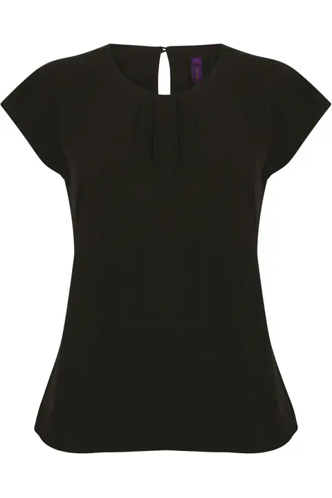 Henbury H597 · Top de cuello plisado Mujer