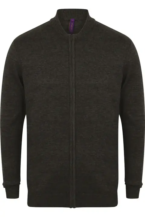 Henbury H718 · Cárdigan unisex con cremallera