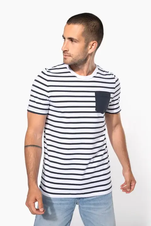 Kariban K378 · Camiseta marinera a rayas con bolsillo