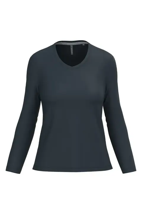 Kariban K382 · Camiseta manga larga cuello de pico Mujer