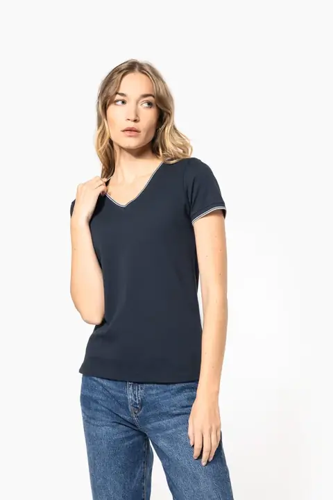 Kariban K394 · Camiseta piqué cuello de pico Mujer