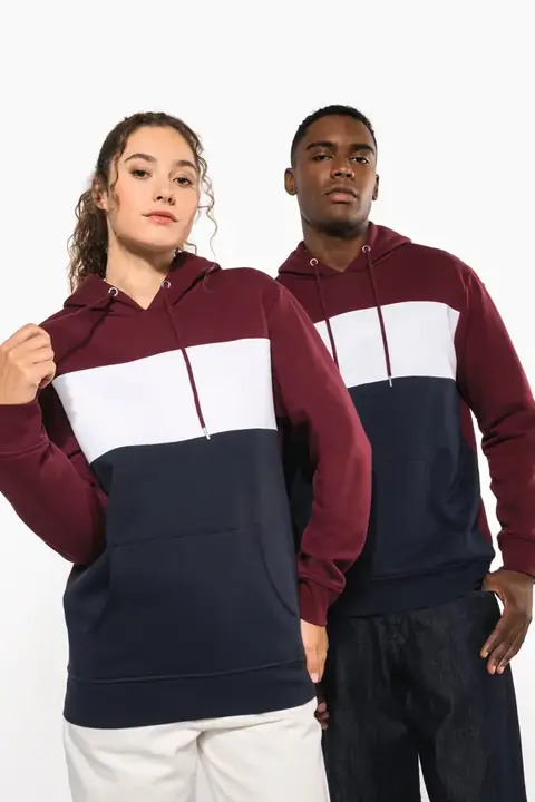 Kariban K4016 · Sudadera tricolor con capucha unisex