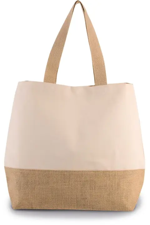 Kimood KI0235 · Bolsa shopper de yute y algodón