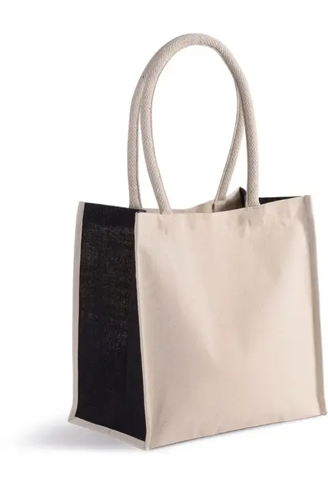 Kimood KI0255 · Bolsa cabas de algodón y yute