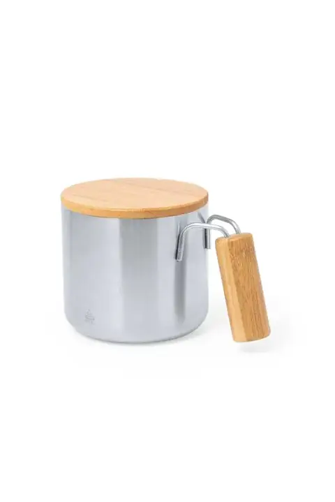Makito Claire · Taza térmica de acero reciclado y bambú
