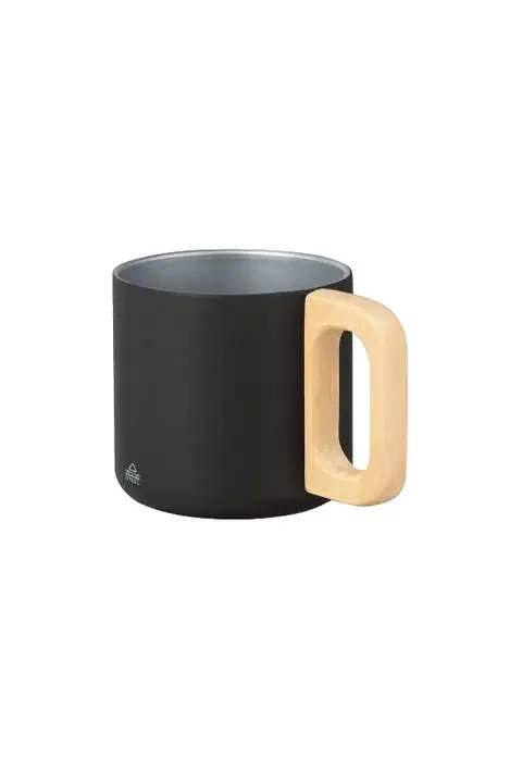 Makito Garfun · Taza de acero reciclado y madera