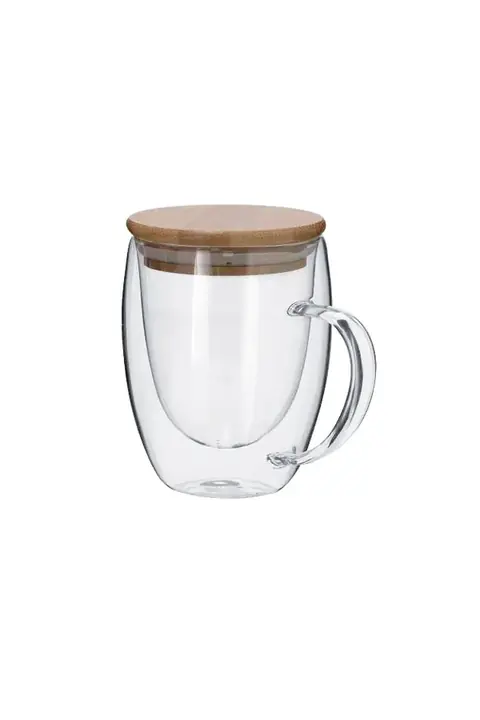 Makito Helmar · Taza térmica de cristal y bambú
