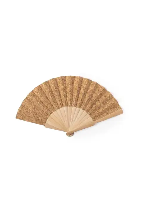 Makito Kasol · Abanico de madera y corcho