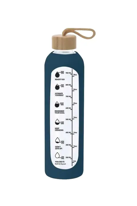Makito Kramex · Bidón de cristal con funda de silicona