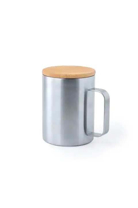 Makito Ricaly · Taza térmica de acero y bambú