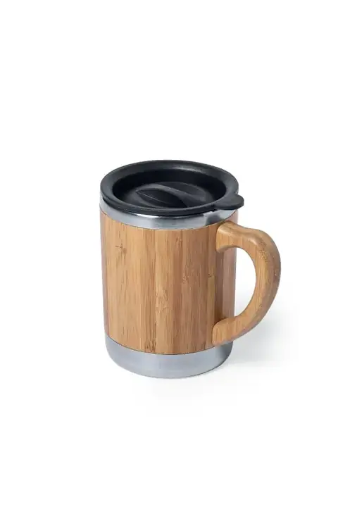 Makito Vanatin · Taza térmica de bambú y acero