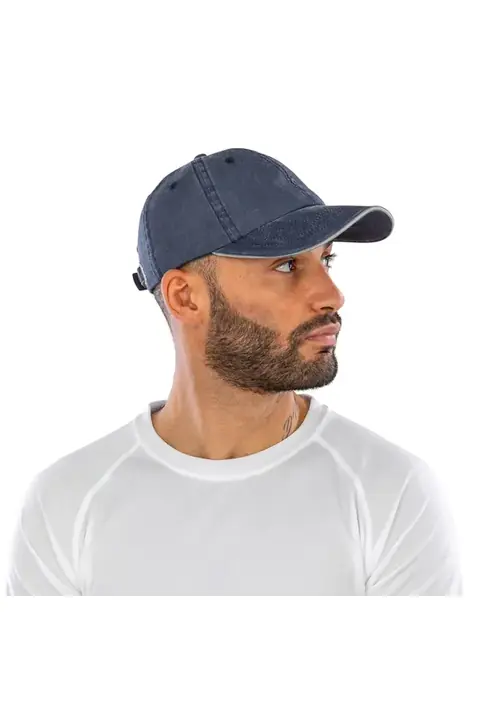 Result RC054X · Gorra de algodón lavado con visera sándwich