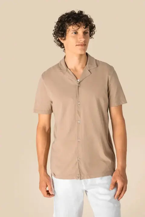 Spasso SP522 · Camisa bowling de punto hombre